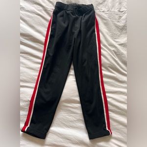 Zara Sports Style Dress Pants, Size XS, Black with Red/White Stripes